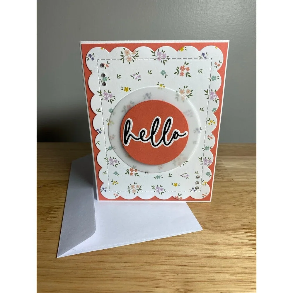 Handmade Hello Greeting Card Blank Inside A2 – Any Occasion Card